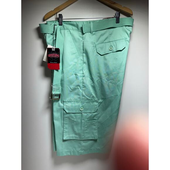 Urban Label Men’s Shorts Sz 38 Grunge Skater Y2K Shamrock Green New With Tags - Picture 1 of 11